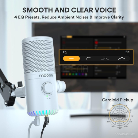 Проводной микрофон Maono DM30 (белый)