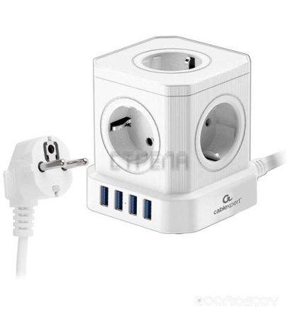 Сетевой фильтр Cablexpert Tower TWR-5-U4-W-2 Белый