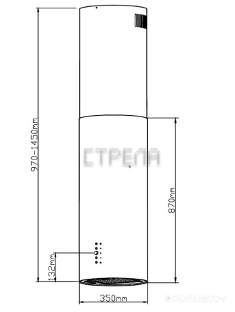 Вытяжка Weissgauff Tubus 1402 Island White