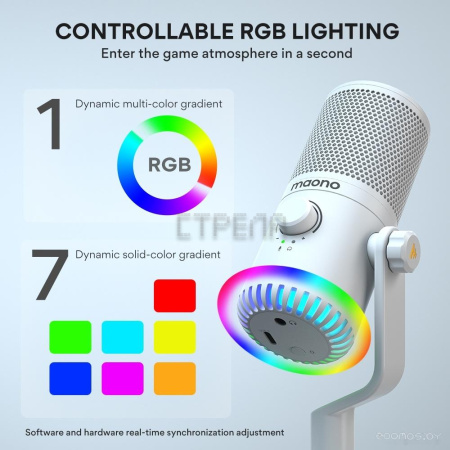 Проводной микрофон Maono DM30 (белый)