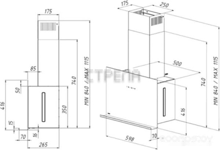 Кухонная вытяжка AKPO Crystal 60 WK-9 (черный)