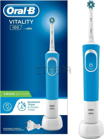 Электрическая зубная щетка Oral-B Vitality 100 Cross Action D100.413.1 (голубой)