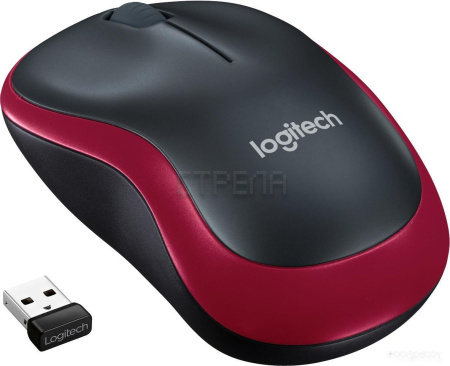Мышь Logitech M185 (черный/красный)