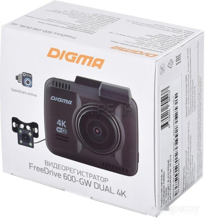 Автомобильный видеорегистратор DIGMA FreeDrive 600-GW DUAL 4K