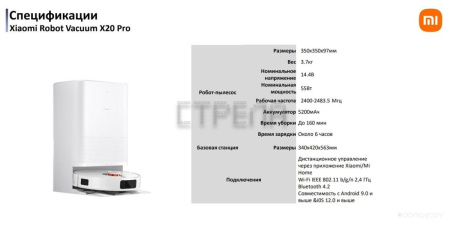 Робот-пылесос Xiaomi Robot Vacuum X20 Pro D102GL (международная версия, белый)