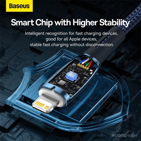 Кабель Baseus Glimmer Series USB Type-C - Lightning (2 м, синий)
