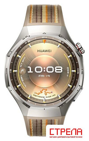 Умные часы Huawei Watch GT 6 Pro 46 мм (серебристый, с коричневым плетеным ремешком, международная версия)