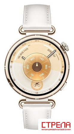 Умные часы Huawei Watch GT 6 41 мм (золотистый, с белым кожаным ремешком, международная версия)