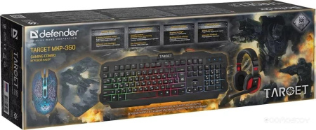 Клавиатура + мышь с ковриком + наушники Defender Target MKP-350