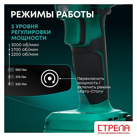 Гайковерт Rokodil Titan Pro (с 2-мя АКБ)