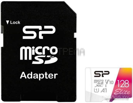 Карта памяти Silicon Power Elite microSDXC SP128GBSTXBV1V20SP 128GB (с адаптером)