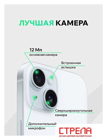 Телефон Apple iPhone 15 128GB воcстановленный by ELNU, грейд A (голубой)