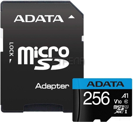 Карта памяти A-Data Premier AUSDX256GUICL10A1-RA1 microSDXC 256GB (с адаптером)