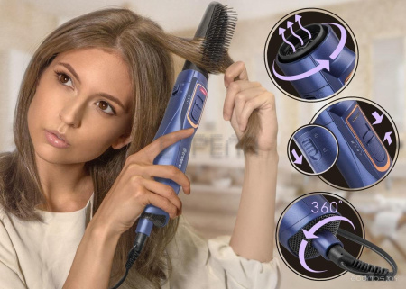 Фен-щетка Endever Aurora-501 (синий/золото)