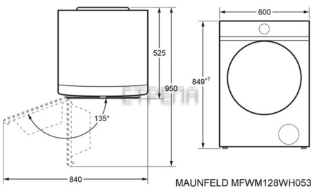 Стиральная машина Maunfeld MFWM128WH053