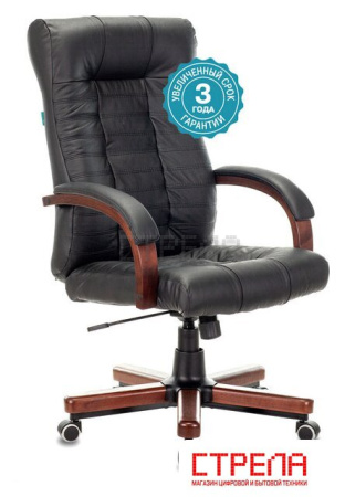 Офисное кресло Бюрократ KB-10WALNUT/B/LEATH (черный)