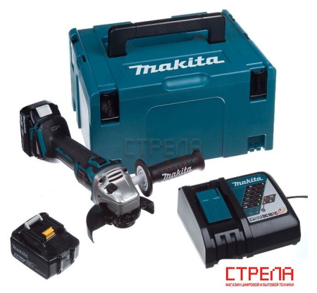 Угловая шлифмашина Makita DGA504RTJ (с 2-мя АКБ, кейс)