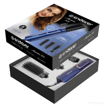 Фен-щетка Endever Aurora-501 (синий/золото)