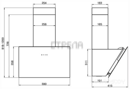 Кухонная вытяжка Elikor Антрацит 60П-650-Е3Д белый/белое стекло (185578)