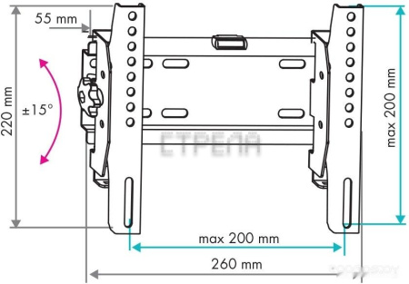 Кронштейн VLK TRENTO-38 (черный)