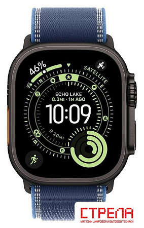 Умные часы Apple Watch Ultra 3 LTE 49 мм (титановый корпус, черный/синий, нейлоновый ремешок размера S/M)
