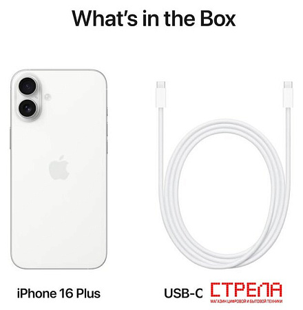 Телефон Apple iPhone 16 Plus Dual eSim 128GB (белый)