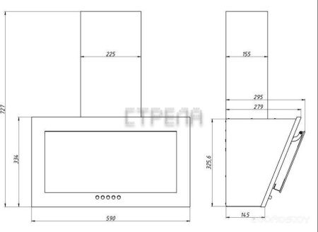 Кухонная вытяжка Elikor Коралл 60П-430-К3Д 266401 (черный/черное стекло)