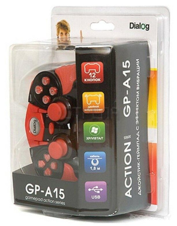 Проводной геймпад DIALOG  GP-A15 Red