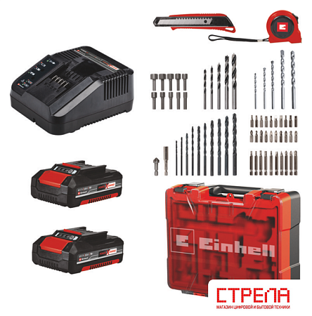 Ударная дрель-шуруповерт Einhell TE-CD 18/40 Li-i +64 4513992 (с 2-мя АКБ, кейс)