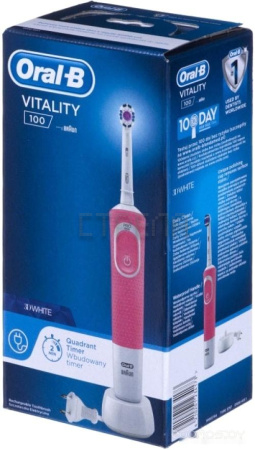 Электрическая зубная щетка Oral-B Vitality 100 3D White D100.413.1 (розовый)