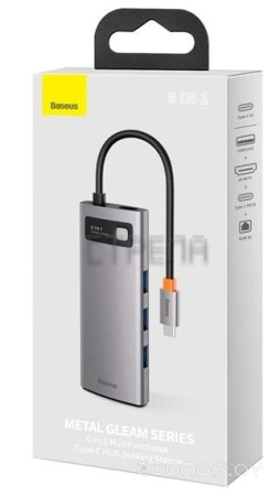 USB-хаб Baseus Metal Gleam Series 6-in-1 Type-C CAHUB-CW0G