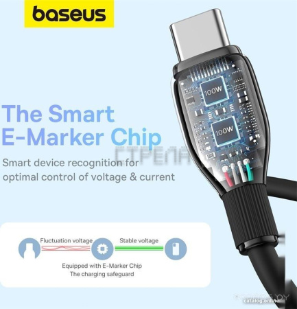 Кабель Baseus Pudding Series Fast Charging Cable 100W USB Type-C - USB Type-C (1.2 м, черный)