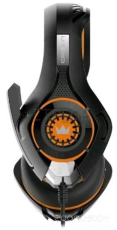 Наушники-гарнитура Crown CMGH-102T (черный/оранжевый)