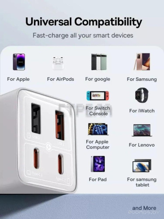 Сетевое зарядное Baseus GaN6 Pro Fast Charger 2C+2U 65W P10162701213-00 (белый)