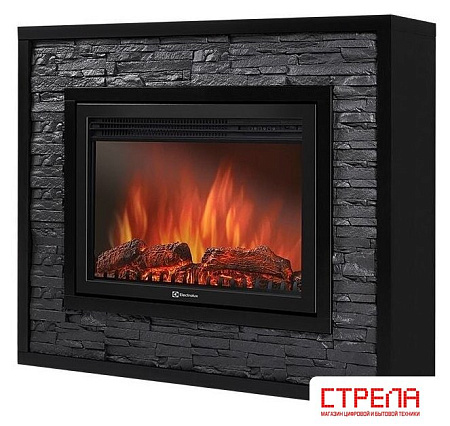 Портал Firelight Loft 30 (камень черный/черная эмаль)