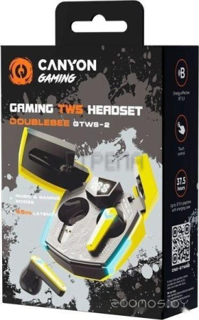 Наушники Canyon Doublebee GTWS-2 (черный/желтый)