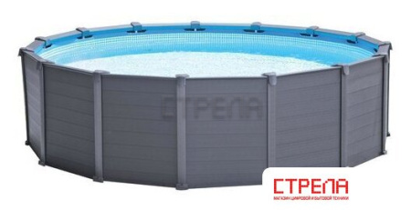 Каркасный бассейн Intex Graphite Gray Panel 26384 (478х124)