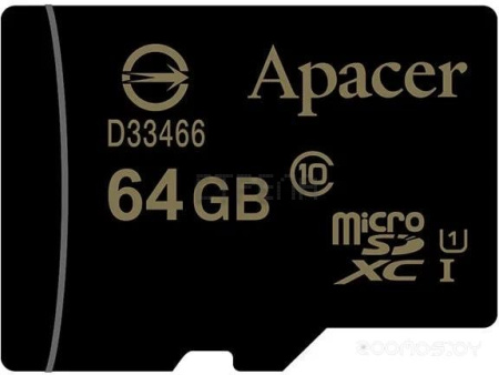 Карта памяти Apacer microSDXC AP64GMCSX10U5-R 64GB (с адаптером)