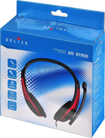 Наушники Oklick HS-M150 (черный/красный)