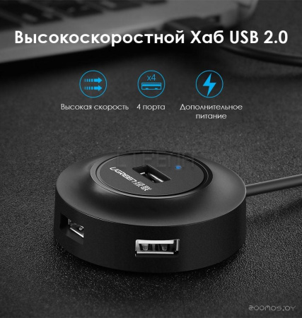 USB-хаб Ugreen CR106 20277 (черный)
