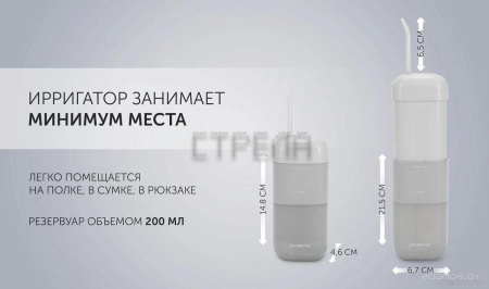 Ирригатор Polaris PWF 1002 T (серый)