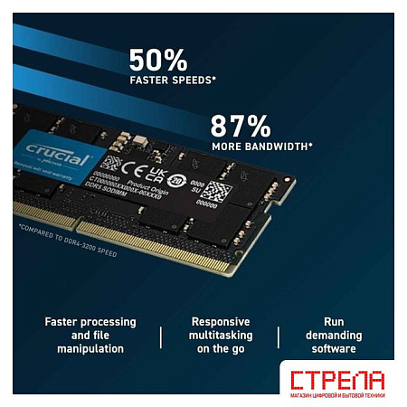 Оперативная память Crucial 32ГБ DDR5 SODIMM 5600 МГц CT32G56C46S5