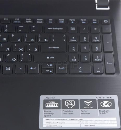 Ноутбук Acer A315-21-2533 (AMD E2-9000 1.8GHz/15.6"/1366x768/4Gb/500Gb HDD/AMD Radeon R2/DVD нет/Wi-Fi/Bluetooth/Cam/Windows 10 Home x64)