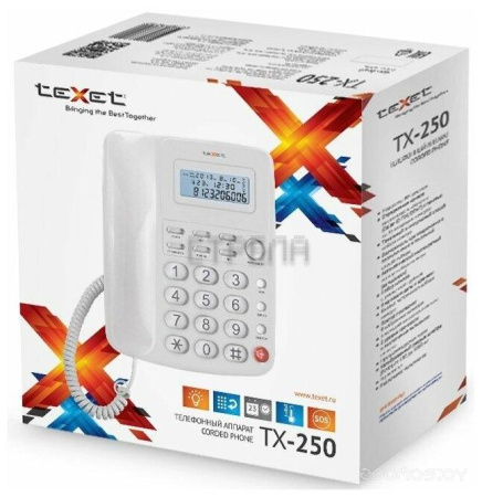 Проводной телефон TeXet TX-250 (White)