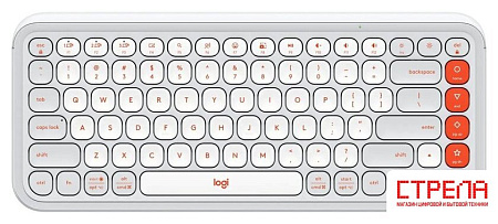 Клавиатура Logitech Pop Icon Keys 920-013088 (белый/оранжевый, с гравировкой)