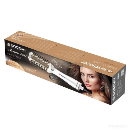 Фен-щетка Endever Aurora-500 (белый)