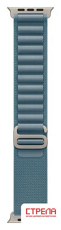 Умные часы Apple Watch Ultra 3 LTE 49 мм (титановый корпус, природный/голубой, текстильный ремешок размера L)
