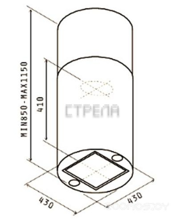 Вытяжка Jet air Pipe Island IX/A/43