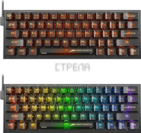 Клавиатура Redragon Fizz (прозрачный/черный)