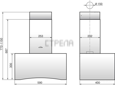 Вытяжка Elikor Дельта 60П-430-П3Д (White)